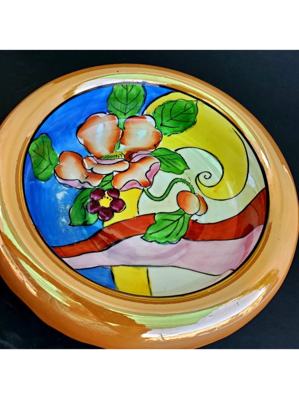 Vintage Lusterware Bowl Made in Japan Vintage Lustre 8 Inch Hand Painted
